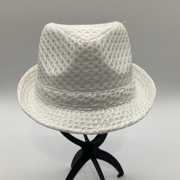 1820. Unisex White Textured Fedora Hat Size S/M NWOT - Picture 1 of 3